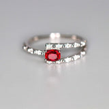 Red Spinel & Diamond Ring Band - 18K White Gold