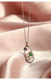 Emerald & Ruby Diamond Necklace in 18K Gold