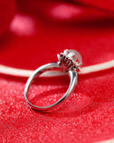 Icy Jade Cabochon & Diamond Halo Ring in 18K White Gold