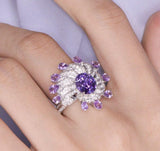 Free Form Design 2ct Purple Sapphire Ring - Platinum 950