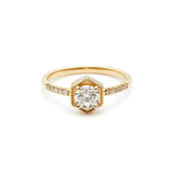Rya - Round Diamond 14K Yellow Gold Stackable Ring