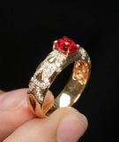 1ct Jadi Spinel 18K Yellow Gold Ring with Diamonds