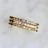 Colored Diamonds Band Ring in 18K Yellow Gold