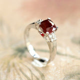 2.07ct Pigeon Blood Ruby Cushion Ring in 18K White Gold