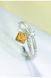 Fancy Yellow Diamonds Ring in 18K Two Tone Gold
