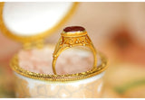 Carnelian Engraved 22K Chunky Gold Vintage Ring