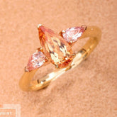 Victorian Style Yellow Topaz Jewelry Set - 18K Yellow Gold