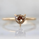Champagne Brown Diamonds Heart-Shaped Ring in 18K Yellow Gold