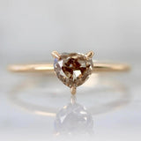 Champagne Brown Diamonds Heart-Shaped Ring in 18K Yellow Gold