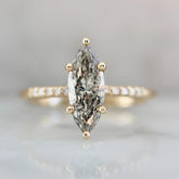 Galaxy Night 1.7CT Salt & Pepper Diamond Marquise Ring in 18K Yellow Gold