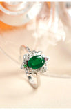1.2ct Emerald Oval Cut & Diamond Wedding Ring - 18K White Gold
