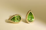 Mint Tourmaline & 7.5mm Akoya Pearl Earrings - 18K Yellow Gold