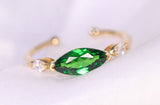 1ct Tsavorite Marquise Cut Open Ring - 18K Yellow Gold