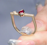 Hippocrepiform Ruby 18K Gold Geometric Ring