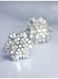 Sakura Desing Diamonds Studs Earrings in 18K White Gold