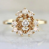 Snowflake Cluster Diamond Ring in 18K Yellow Gold