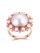 Seawater Mabe Pearl & Opal Spinel Ring - 18K Rose Gold