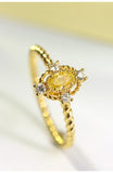 Fancy Yellow Diamonds Oval Ring in 18K Yellow Gold