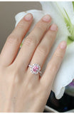 1.15ct Pinkish Spinel Cushion & Diamond Ring - 18K White Gold