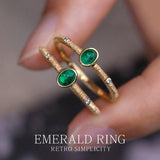 Colombia Emerald 18K Matter Finish Band Ring