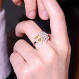 1.58ct Yellow Sapphire Diamonds Cluster 18K Gold Ring