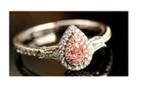 Pink Diamond Pear Shape Ring - 18K White Gold