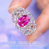 1.96Ct Pink Spinel Engraved Ring in 18K White Gold