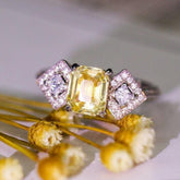 1.3ct Yellow Sapphire 18K Gold Ring with Diamonds