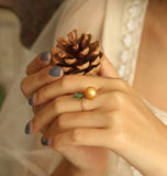 10mm Golden South Sea Pearl & Tsavorite Fruit Ring - 18K Gold