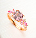 Lavender Purple Spinel Cluster Ring - 18K Yellow Gold