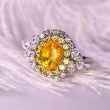 1.5ct Yellow Sapphire Diamonds Ring in 18K Gold
