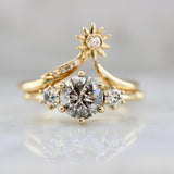 Comet Diamond 18K Yellow Gold Chevron Stackable Ring