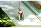 2ct Green Tourmaline & Diamond Pendant in 18K Yellow Gold