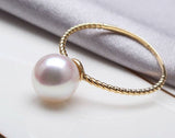 Japan Akoya Pearl 18K Yellow Gold Twisted Ring