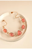 21.5ct Rhodochrosite & Diamond Bracelets in 18K Gold