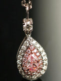 Pink Diamond Pear Shape Necklace - 18K White Gold