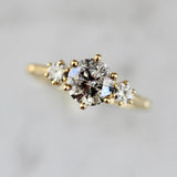 Dolce 1.3ct Salt & Pepper Round Brilliant Cut 18K Gold Wedding Ring