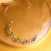 Emerald Cabochon Cut & Diamond Bracelet in 18K Gold