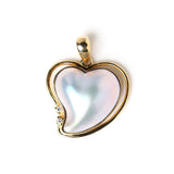 Heart Shape Japan Mabe Pearls & Diamond Pendant - 18K Yellow Gold