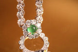 Emerald & Diamonds Necklace in 18K White Gold