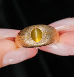 Chrysoberyl Flush Set 18K Gold Brush Finish Ring in 18K Yellow Gold