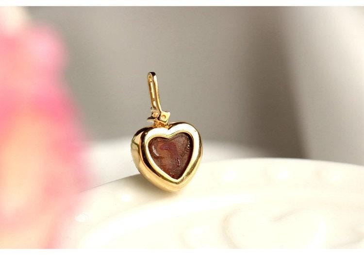 Blue Opal Heart-Shaped Pendant in 18K Yellow Gol