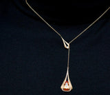 Imperial Topaz & Diamonds Necklace in 18K Yellow Gold