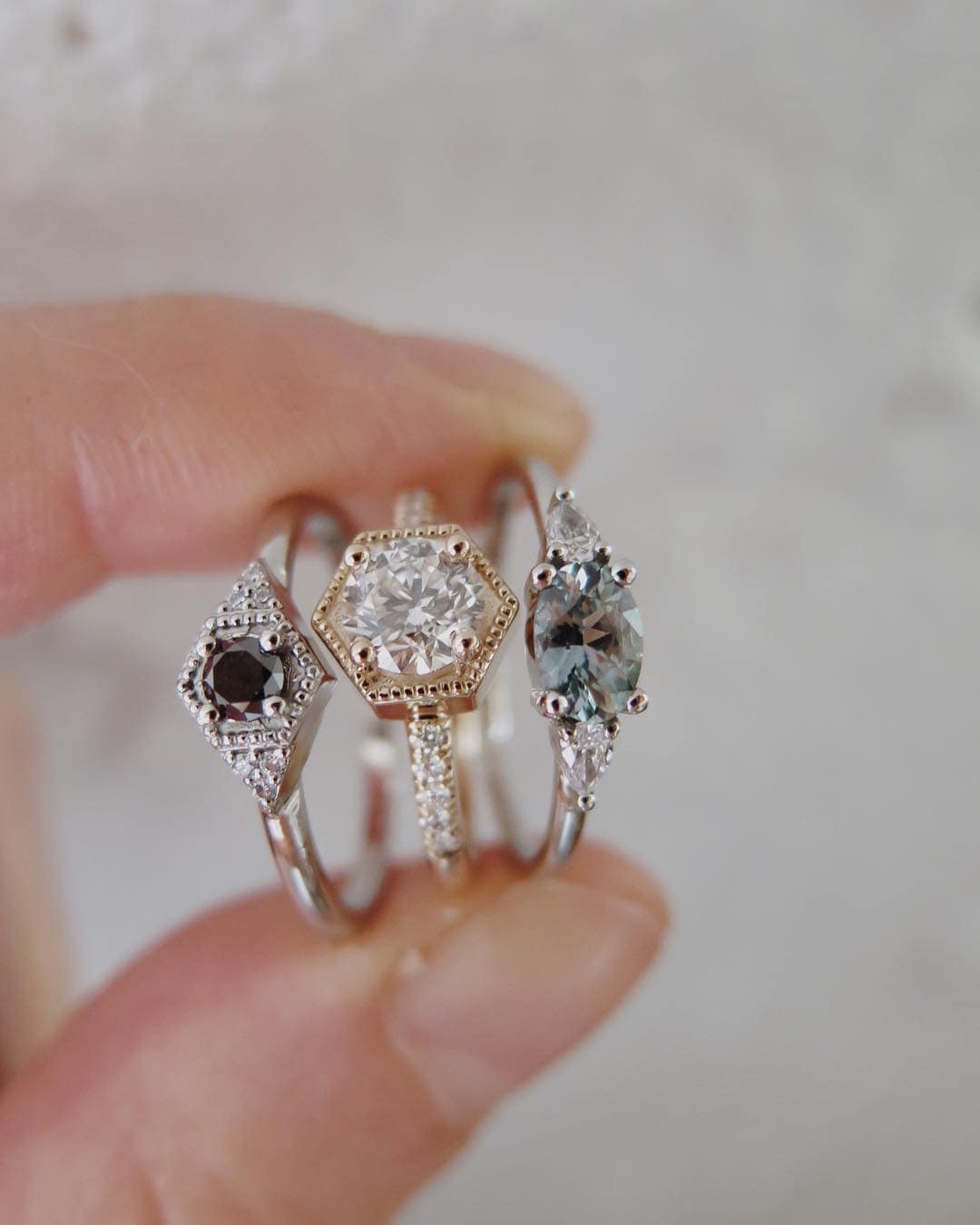 Rya - Round Diamond 14K Yellow Gold Stackable Ring