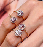 Pink Spinel & Diamond Twisted Ring - 18K Yellow Gold