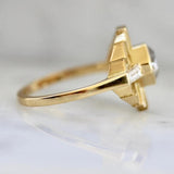 Zelda Diamond Asscher Cut Art Deco Ring in 18K Yellow Gold