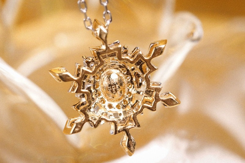 Snowflake Fancy Yellow Diamonds Necklace in 18K White Gold