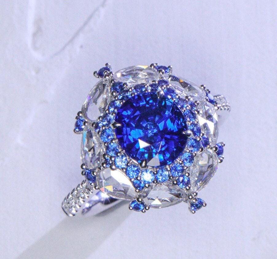 2.58ct Royal Blue Sapphire Platinum 950 Ring