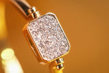 White Diamond & Emerald Horizontal Stone Flip Ring in 18K Gold