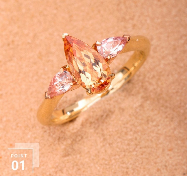 Imperial Topaz Earrings - 18K Yellow Gold Cocktail Gemstone Earrings